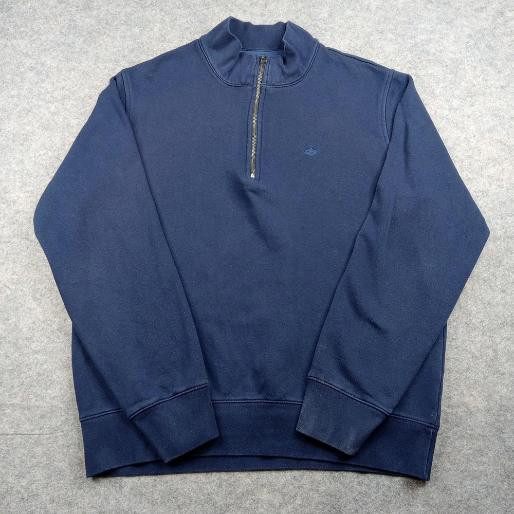Dockers Sweatshirt Mens XL Navy Quarter Zip Pullover Fleece‎ Sweater Mock Neck
